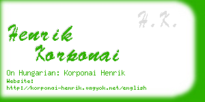 henrik korponai business card